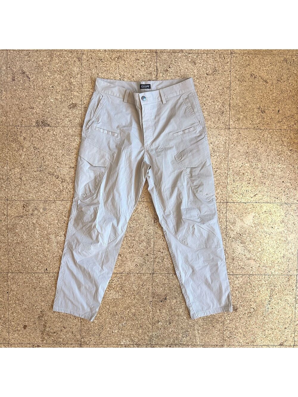 CQR Tactical Cargo Pants Men W32 L30 Beige Khaki Ripstop Stretch Vents Quick Dry